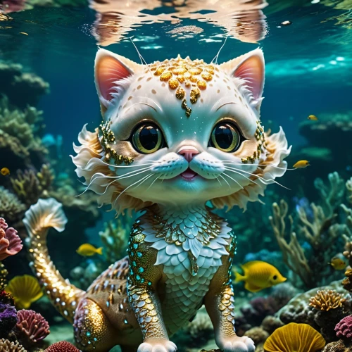 sea animal,sea life underwater,tiger cat,marine animal,underwater world,under sea,underwater fish,under the sea,under water,sea-life,aquatic life,underwater background,puffer fish,aquatic animal,ocean underwater,under the water,animal feline,underwater,cute cat,cute animal,Photography,Artistic Photography,Artistic Photography 01