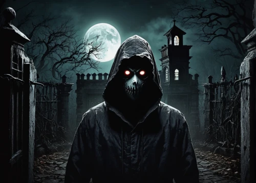 hooded man,grimm reaper,dark art,halloween poster,halloween and horror,death's-head,grim reaper,play escape game live and win,the haunted house,bogeyman,dark park,haunt,halloween background,gost,with the mask,death head,covid-19 mask,scare crow,haunted cathedral,ghost catcher,Conceptual Art,Sci-Fi,Sci-Fi 05