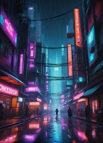 cyberpunk,shinjuku,taipei,hong kong,shanghai,tokyo city,kowloon,tokyo,bangkok,colorful city,hanoi,vapor,shibuya,hk,rainy,blue rain,cityscape,urban,neon lights,world digital painting,Illustration,Realistic Fantasy,Realistic Fantasy 44