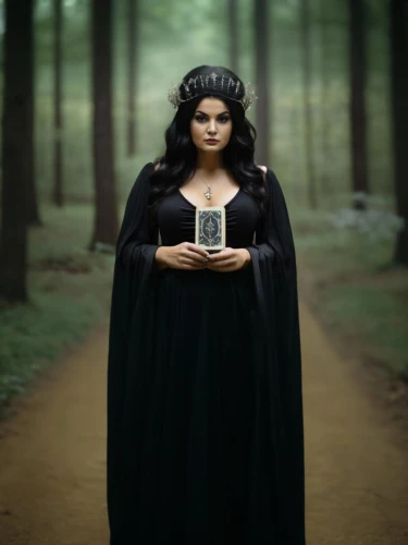 the enchantress,gothic woman,sorceress,gothic portrait,the witch,mystical portrait of a girl,fantasy picture,conceptual photography,fantasy woman,woman holding a smartphone,goth woman,divination,fantasy portrait,photo manipulation,photomanipulation,vampire woman,priestess,magic grimoire,gothic dress,digital compositing