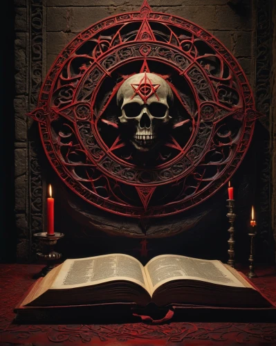 pentacle,occult,pentagram,prayer book,magic grimoire,divination,freemasonry,blood church,witches pentagram,skull and cross bones,hymn book,skull and crossbones,ship's wheel,sepulchre,death god,paganism,archimandrite,esoteric symbol,mortuary temple,blood icon,Art,Artistic Painting,Artistic Painting 50