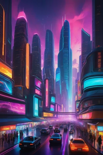 futuristic landscape,colorful city,fantasy city,cityscape,cyberpunk,metropolis,futuristic,harbour city,cities,world digital painting,futuristic architecture,shanghai,futuristic art museum,city cities,city at night,city lights,city trans,city scape,sci fiction illustration,city,Illustration,Paper based,Paper Based 21