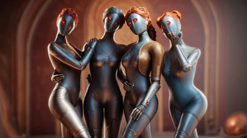 the three graces,bronze figures,figurines,wooden figures,mannequins,figure group,dancers,bodypaint,3d figure,gradient mesh,clay figures,bodypainting,woman sculpture,meridians,sculpt,marzipan figures,play figures,tears bronze,3d model,latex clothing,Photography,General,Fantasy