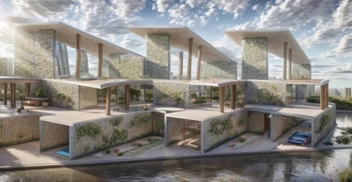 cube stilt houses,stilt houses,eco hotel,eco-construction,floating huts,futuristic architecture,cubic house,floating islands,sky space concept,solar cell base,hanging houses,futuristic art museum,mirror house,artificial islands,archidaily,skyscapers,water cube,3d rendering,modern architecture,cube house
