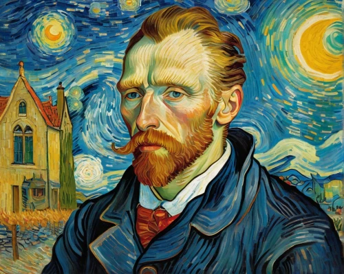 vincent van gogh,vincent van gough,post impressionism,self-portrait,post impressionist,artist portrait,david bates,lokportrait,artistic portrait,romantic portrait,meticulous painting,herfstanemoon,self portrait,starry night,artists of stars,art painting,portrait background,theoretician physician,gothic portrait,italian painter,Art,Artistic Painting,Artistic Painting 03