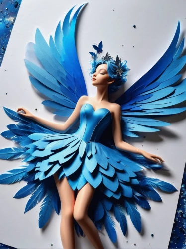 paper art,angel figure,wing blue color,royal icing,bodypainting,blue bird,winged heart,body painting,wing blue white,winged,3d figure,blue painting,sugar paste,angel gingerbread,fairy,bird wings,blue enchantress,glass painting,bluejay,fairy peacock,Photography,General,Fantasy