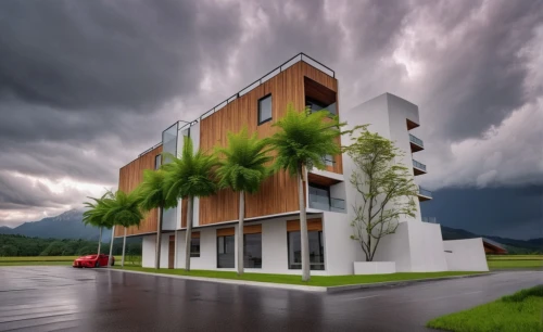 modern architecture,cube house,modern house,florida home,universiti malaysia sabah,a thunderstorm cell,cubic house,hurricane benilde,shelf cloud,tropical house,modern building,storm clouds,house insurance,hurricane irma,cube stilt houses,monsoon,florida,prefabricated buildings,contemporary,dunes house,Photography,General,Realistic