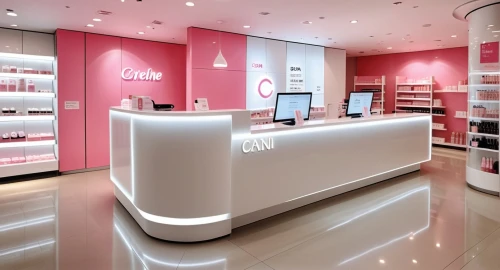 cosmetics counter,women's cosmetics,cosmetic products,beauty room,cosmetics,soap shop,beauty products,beauty salon,perfumes,candy store,candy shop,beauty product,candy bar,brandy shop,jewelry store,color pink white,clove pink,skincare,pharmacy,cake shop,Photography,General,Realistic