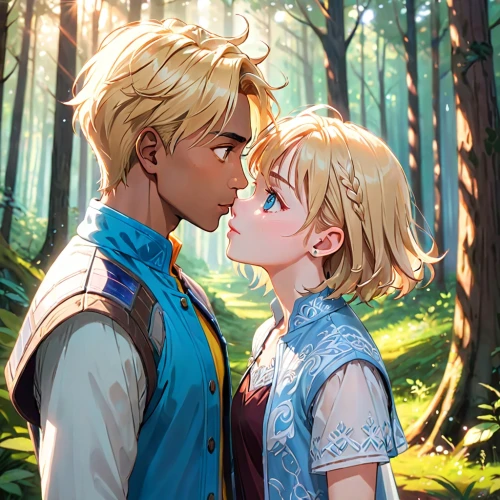 creek,boy and girl,a fairy tale,first kiss,fairy tale,darjeeling,clover meadow,shepherd romance,in the forest,girl and boy outdoor,little boy and girl,vintage boy and girl,boy kisses girl,kissing,young couple,forest walk,smooch,forest clover,fairytale,two hearts,Anime,Anime,General