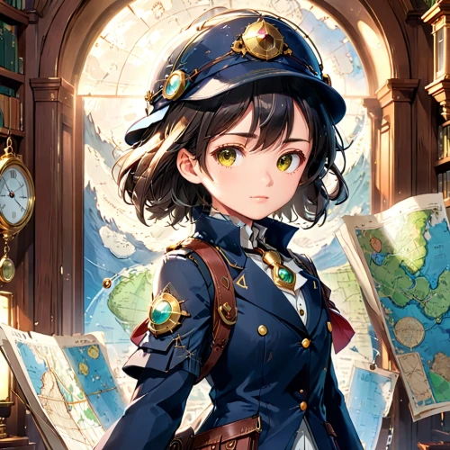 admiral,meteora,officer,captain p 2-5,steampunk,nagasaki,kantai collection sailor,portrait background,admiral von tromp,marine,french digital background,nico,honmei choco,delta sailor,oktoberfest background,ganai,honolulu,cg artwork,kantai,beret,Anime,Anime,Realistic