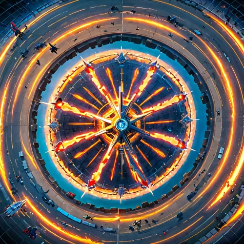 kaleidoscope,highway roundabout,ferris wheel,kaleidoscopic,high wheel,rim of wheel,wheel,radial,roundabout,hubcap,traffic circle,hub cap,fire mandala,kaleidoscope art,360 °,the center of symmetry,ship's wheel,jet engine,rotating beacon,gyroscope,Anime,Anime,General