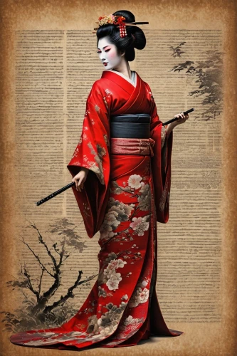 geisha girl,geisha,japanese woman,mukimono,japanese art,japanese culture,motsunabe,samurai,shakuhachi,samurai fighter,sanshin,japanese style,japanese floral background,hijiki,tsukemono,sōjutsu,goki,erhu,katana,japanese martial arts,Photography,General,Fantasy