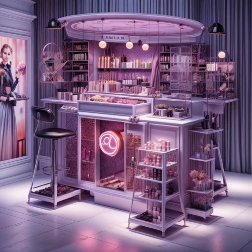 cosmetics counter,dolls houses,women's cosmetics,doll house,doll kitchen,agent provocateur,bar counter,cosmetics,unique bar,apothecary,secretary desk,candy bar,dollhouse,kitchen shop,brandy shop,liquor bar,expocosmetics,beauty room,pâtisserie,bookcase