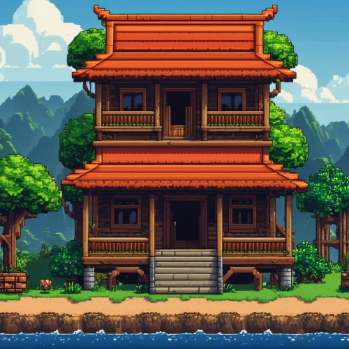 wooden house,wooden mockup,small house,traditional house,wooden hut,ancient house,wooden houses,little house,house with lake,tavern,wooden roof,japanese shrine,small cabin,house by the water,summer cottage,fisherman's house,lonely house,cottage,chinese temple,home landscape