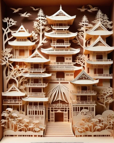 paper art,japanese architecture,asian architecture,japanese zen garden,ginkaku-ji,diorama,japanese kuchenbaum,wood carving,japanese wave paper,model house,tsukemono,zen garden,japanese art,miniature house,japanese shrine,wooden construction,japanese paper lanterns,cool woodblock images,japanese garden ornament,japanese-style room,Unique,Paper Cuts,Paper Cuts 03