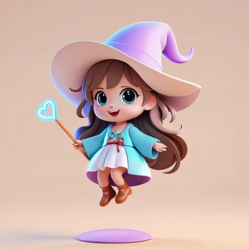 akko,cute cartoon character,witch's hat icon,witch hat,chibi girl,3d figure,little girl twirling,hatter,dribbble,witch,3d model,girl wearing hat,stylized macaron,little hat,witch's hat,pointed hat,fairy tale character,felt hat,candy island girl,countrygirl,Unique,3D,3D Character