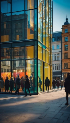 stockholm,glass facades,helsinki,kamppi,turku,hötorget,malmö,panorama of helsinki,glass facade,people walking,oslo,consumer protection,hafencity,gothenburg,arbat street,glass building,street scene,streetlife,urban landscape,copenhagen,Art,Classical Oil Painting,Classical Oil Painting 20