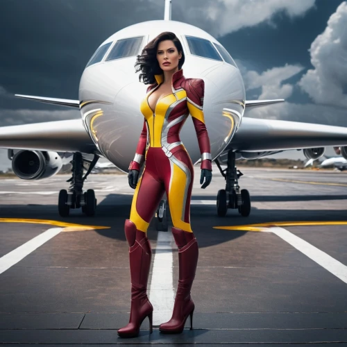 flight attendant,super woman,captain marvel,sprint woman,jet,stewardess,super heroine,flight engineer,jet aircraft,wonderwoman,dhl,wonder woman city,falcon,corporate jet,delta,wonder woman,jet and free and edited,digital compositing,business jet,phoenix,Photography,General,Sci-Fi