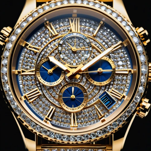 gold watch,timepiece,mechanical watch,wrist watch,men's watch,dark blue and gold,chronograph,watch accessory,rolex,wristwatch,gold plated,bling,open-face watch,yellow-gold,cartier,male watch,watches,watch,watchmaker,watch dealers,Photography,General,Realistic