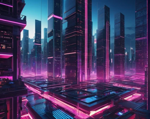 futuristic landscape,cyberpunk,metropolis,cityscape,futuristic,city blocks,cyberspace,scifi,pink squares,vapor,colorful city,fantasy city,cubes,cyber,neon arrows,80's design,ultraviolet,dystopian,virtual landscape,cubic,Photography,Documentary Photography,Documentary Photography 33