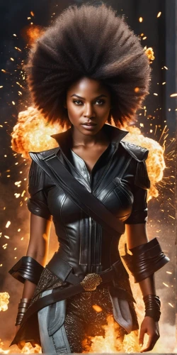 woman fire fighter,maria bayo,afroamerican,black women,xmen,afro-american,black woman,ebony,x-men,female warrior,african american woman,warrior woman,chaka,x men,fire master,fire background,afro american,black professional,artificial hair integrations,tiana,Photography,General,Natural
