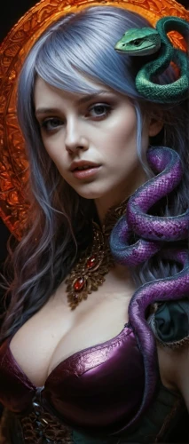 medusa gorgon,medusa,zodiac sign libra,violet head elf,gorgon,libra,horoscope libra,rapunzel,tentacles,sorceress,la violetta,fantasy art,tentacle,pointed snake,green mermaid scale,female doll,cnidaria,blue enchantress,scorpio,mermaid background