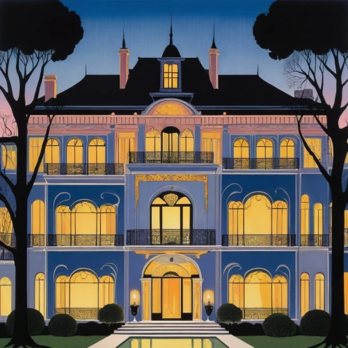 house silhouette,house with caryatids,art deco,doll's house,villa balbiano,henry g marquand house,model house,bay window,villa balbianello,houses clipart,bendemeer estates,doll house,villa,belvedere,mansion,dillington house,palace,real-estate,house painting,dolls houses,Illustration,Retro,Retro 26