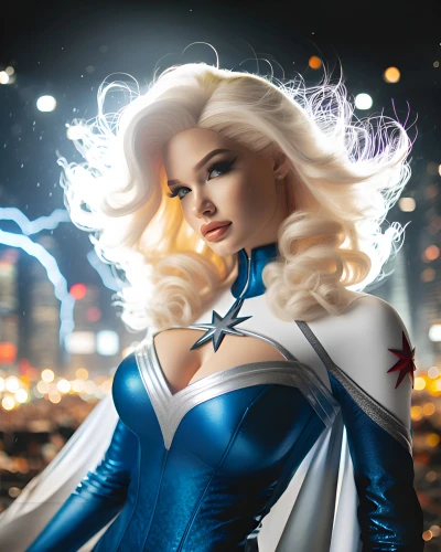 super heroine,goddess of justice,cosplay image,elsa,superhero background,fantasy woman,super woman,wonder,marvelous,show off aurora,white rose snow queen,silver arrow,star of the cape,cosplayer,sapphire,caped,blue enchantress,winterblueher,ice queen,wonder woman city