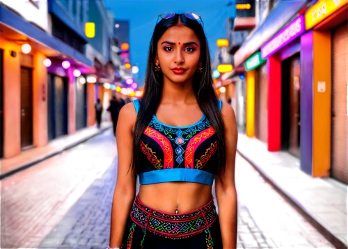 indian girl,inka,bollywood,indian woman,colorful background,indian girl boy,indian,background colorful,neon body painting,kamini,vibrant color,women's clothing,east indian,colorful city,women clothes,mexican mix,mexican,pocahontas,mexican culture,peruvian women,Conceptual Art,Sci-Fi,Sci-Fi 26