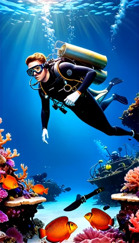 underwater background,underwater diving,scuba diving,divemaster,scuba,underwater world,amphiprion,freediving,aquanaut,underwater landscape,marine tank,marine biology,sea life underwater,female swimmer,snorkeling,underwater sports,marine life,anemone fish,aquatic life,submersible,Art,Classical Oil Painting,Classical Oil Painting 02