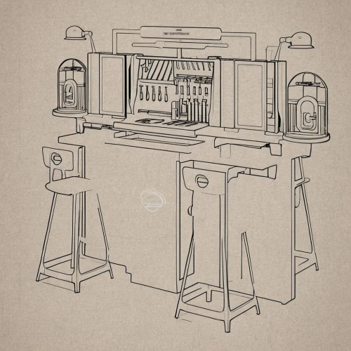 writing desk,secretary desk,writing or drawing device,chiffonier,sewing machine,computer desk,workbench,reich cash register,barrel organ,cabinet,barebone computer,cash register,cabinetry,music chest,dressing table,bar counter,sewing room,tailor seat,vintage drawing,sideboard,Design Sketch,Design Sketch,Blueprint