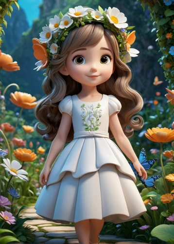 flower fairy,flower girl,girl in flowers,princess sofia,little girl fairy,tiana,beautiful girl with flowers,princess anna,rosa ' the fairy,garden fairy,rosa 'the fairy,fairy queen,agnes,fairy tale character,lilo,cute cartoon character,lilly of the valley,anemone honorine jobert,fairy,moana,Unique,3D,3D Character