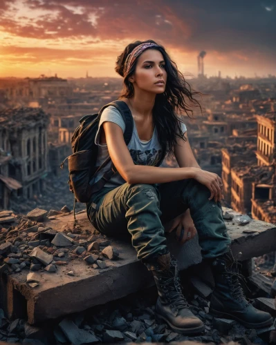 post apocalyptic,destroyed city,lost in war,apocalyptic,photo manipulation,post-apocalypse,photo session in torn clothes,girl in a historic way,dystopian,city ​​portrait,city in flames,digital compositing,photoshop manipulation,extinction rebellion,post-apocalyptic landscape,photomanipulation,image manipulation,cairo,iraq,stalingrad,Photography,General,Fantasy