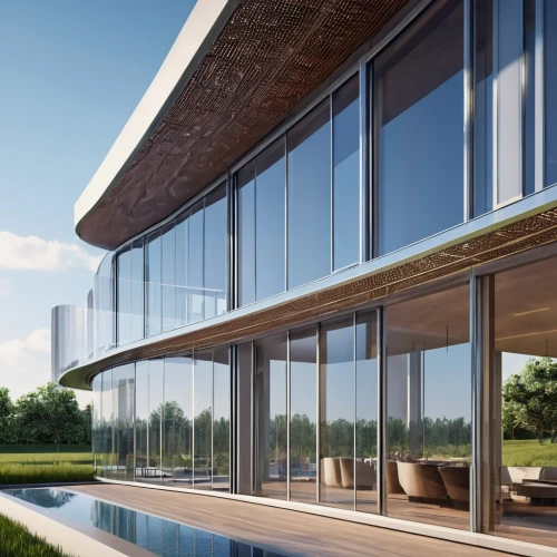 luxury property,glass facade,modern architecture,modern house,dunes house,futuristic architecture,glass wall,3d rendering,folding roof,glass facades,luxury real estate,contemporary,luxury home,archidaily,structural glass,eco-construction,luxury home interior,lattice windows,pool house,row of windows,Photography,General,Realistic