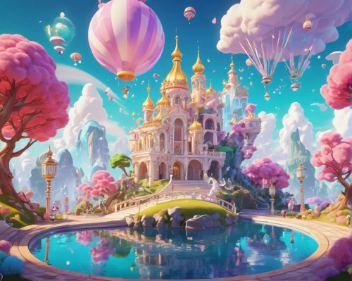 fairy world,hot-air-balloon-valley-sky,fairy tale castle,shanghai disney,fantasy world,fantasy landscape,fantasy city,fairytale castle,3d fantasy,wonderland,dream world,disneyland park,fairy village,disney castle,fantasy picture,tokyo disneyland,disneyland paris,children's background,disney-land,fantasia,Conceptual Art,Fantasy,Fantasy 24