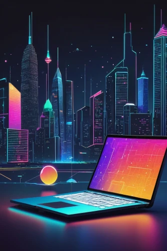 80's design,colorful background,gradient effect,colorful city,laptop screen,computer art,blur office background,techno color,laptop,lenovo,3d background,colorful light,tablet computer,background colorful,computer screen,computer graphics,colors background,futuristic landscape,dusk background,desktop computer,Conceptual Art,Graffiti Art,Graffiti Art 12