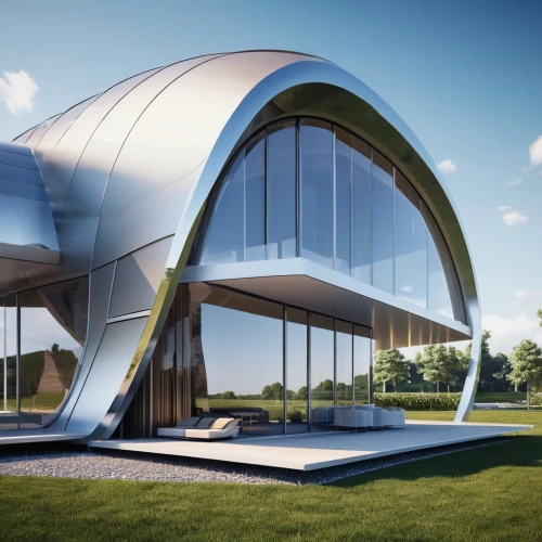 futuristic architecture,futuristic art museum,solar cell base,modern architecture,archidaily,3d rendering,sky space concept,cubic house,mclaren automotive,roof domes,musical dome,school design,arhitecture,metal cladding,metal roof,mirror house,eco hotel,glass facade,cooling house,eco-construction,Photography,General,Realistic