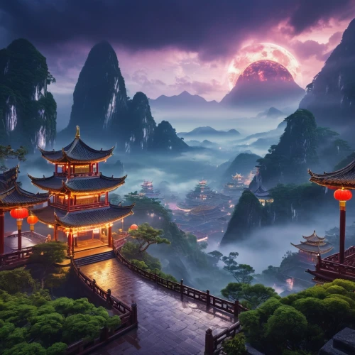 chinese temple,chinese architecture,chinese background,chinese clouds,yunnan,fantasy landscape,asian architecture,chinese art,huangshan mountains,huangshan maofeng,oriental,forbidden palace,china,guilin,guizhou,wuyi,tigers nest,south korea,huashan,hall of supreme harmony,Photography,General,Realistic