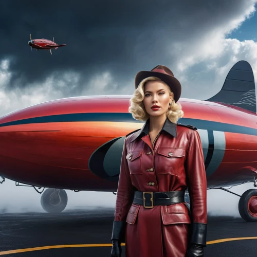 red coat,red arrow,stewardess,douglas dc-3,red fly,maraschino,passengers,lockheed model 10 electra,digital compositing,volvo amazon,douglas dc-6,thunderbird,photoshop manipulation,nash metropolitan,captain marvel,lady in red,atomic age,opel captain,douglas dc-4,red hat,Photography,General,Sci-Fi