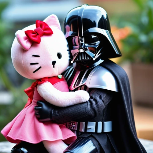 starwars,dark side,doll cat,vader,soft toys,darth vader,star wars,cuddly toys,cat kawaii,kissing babies,soft toy,the sweetness,pink bow,cuddly toy,tenderness,kawaii animals,plush toys,kawaii pig,forbidden love,love story,Photography,General,Realistic