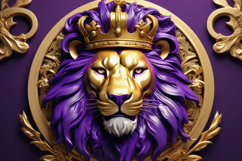 gold and purple,purple and gold,king crown,royal,purple,lion,crown chakra,royal crown,wall,lion capital,lion number,crown render,emperor,purple wallpaper,monarchy,royal tiger,skeezy lion,crown icons,purple background,defense,Conceptual Art,Oil color,Oil Color 21