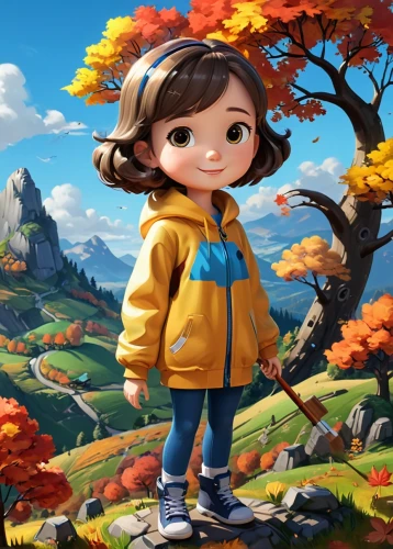 autumn background,autumn icon,autumn theme,girl with tree,little girl in wind,children's background,meteora,agnes,autumn day,cute cartoon character,girl and boy outdoor,kids illustration,autumn walk,android game,game illustration,mountain guide,autumn landscape,cute cartoon image,girl picking apples,autumn camper,Unique,3D,3D Character