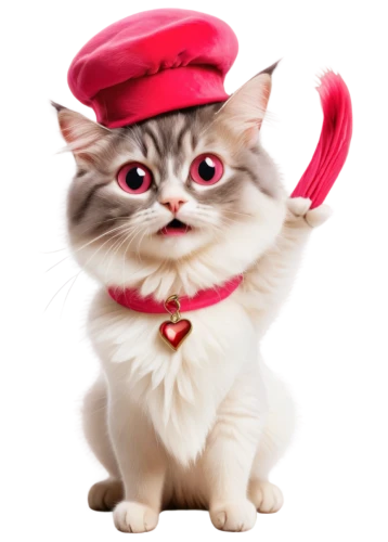 pink cat,red cat,cute cat,cat image,cat sparrow,tea party cat,doll cat,cartoon cat,cat warrior,cat kawaii,napoleon cat,lucky cat,red hat,beret,red whiskered bulbull,bellboy,funny cat,cute cartoon character,stylized macaron,ragdoll,Art,Artistic Painting,Artistic Painting 20
