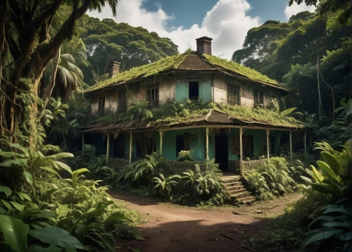 tropical house,house in the forest,ancient house,florida home,tropical greens,palm house,belize,abandoned house,home landscape,old house,little house,traditional house,abandoned place,witch's house,old colonial house,old home,small house,lonely house,tropical jungle,jamaica,Photography,General,Natural
