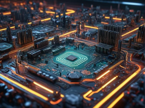 circuit board,metropolis,circuitry,3d render,cinema 4d,motherboard,tilt shift,cpu,render,processor,integrated circuit,3d rendered,3d rendering,micro,computer art,fantasy city,b3d,ancient city,maze,graphic card,Photography,General,Sci-Fi