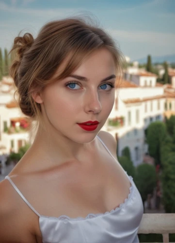 girl in white dress,romantic portrait,beautiful young woman,romantic look,female model,pretty young woman,girl in red dress,heterochromia,young woman,portrait photographers,portrait photography,female beauty,girl in a long dress,hollywood actress,natural cosmetic,portrait background,romanian,eurasian,ojos azules,women's eyes,Photography,General,Realistic