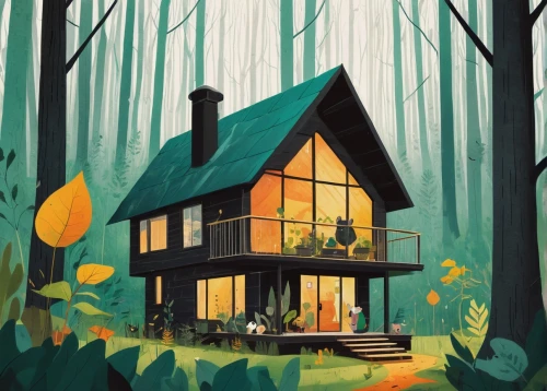 house in the forest,tree house,small cabin,treehouse,the cabin in the mountains,summer cottage,log home,little house,cabin,cottage,wooden house,house painting,lonely house,small house,log cabin,house in mountains,house in the mountains,home landscape,witch's house,wooden hut,Illustration,Vector,Vector 08