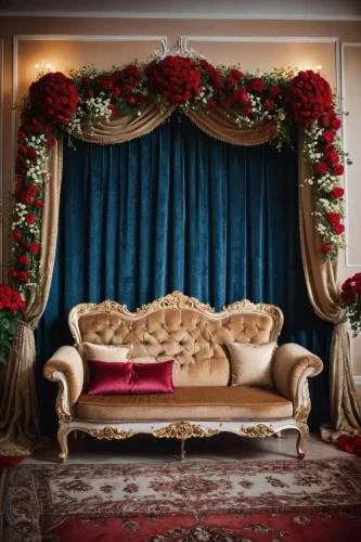 wedding decoration,bridal suite,theatre curtains,wedding frame,theater curtain,stage curtain,wedding decorations,interior decor,ornate room,christmas gold and red deco,damask background,theater curtains,floral decorations,a curtain,interior decoration,persian norooz,decor,royal interior,decorations,wedding setup,Photography,General,Cinematic