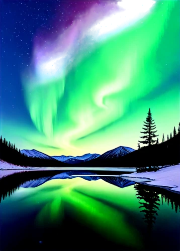 northen lights,northern lights,norther lights,northern light,the northern lights,aurora borealis,auroras,nothern lights,green aurora,polar lights,northen light,polar aurora,borealis,aurora colors,aurora,northernlight,aurora polar,boreal,aurora butterfly,large aurora butterfly,Illustration,American Style,American Style 15