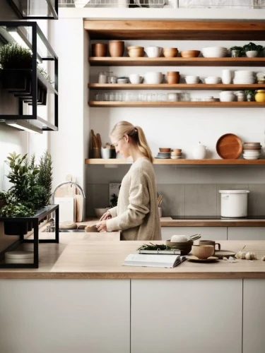 girl in the kitchen,tile kitchen,kitchen design,scandinavian style,kitchen interior,modern minimalist kitchen,modern kitchen,modern kitchen interior,chefs kitchen,kitchen,kitchen shop,the kitchen,ceramic hob,ikebana,plate shelf,kitchen counter,kitchenette,dish storage,danish furniture,vintage kitchen